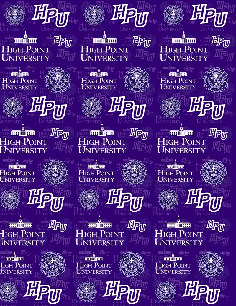 Custom High Point fabric sheet printed in school colors