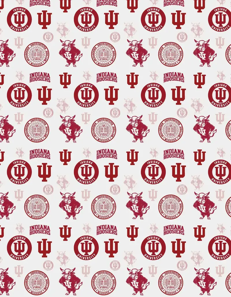 Custom Indiana University fabric sheet printed in school colors
