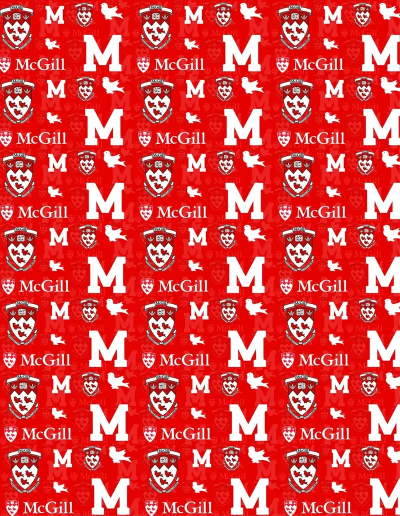 Custom McGill fabric sheet printed in school colors